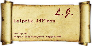 Leipnik János névjegykártya