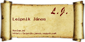 Leipnik János névjegykártya